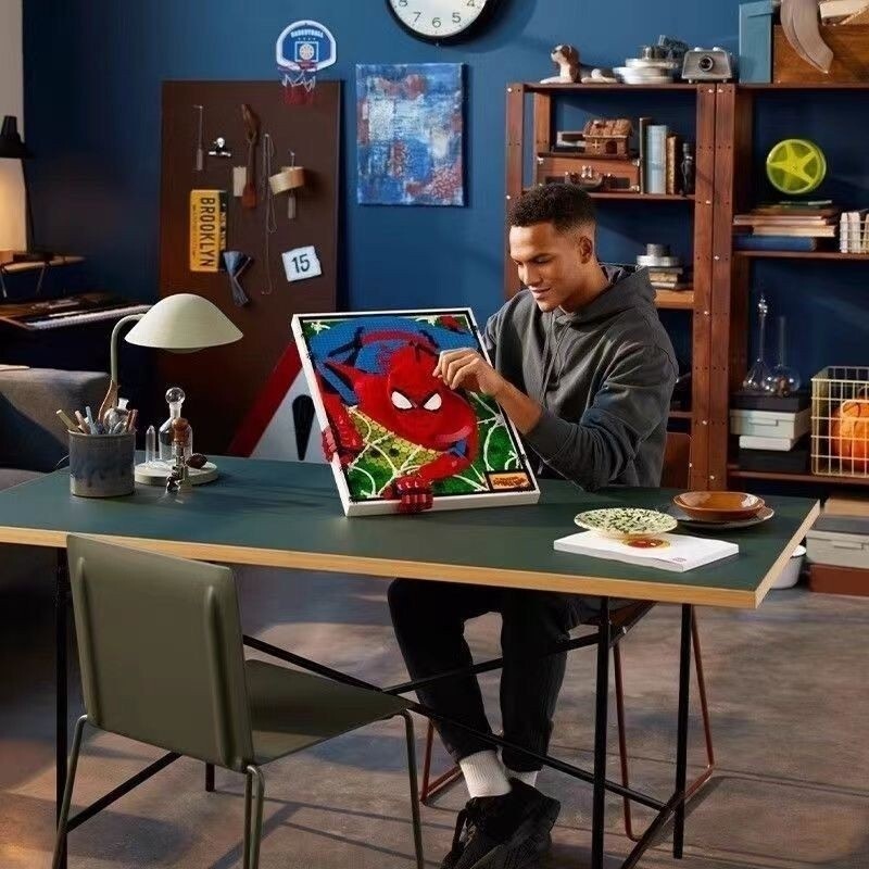 Hot SellingMagic Spiderman Pixel Mural 3D ThreeDimensional Painting 31209 Boys Girls Building Block 