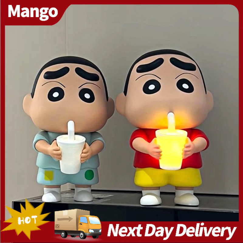 [จัดส่งในประเทศ] แก้วชานมไข่มุกเครยอนชินจัง มีไฟ ของตกแต่ง ของขวัญวันหยุดสำหรับคู่รัก ของสะสม ของตกแต่ง โมเดล