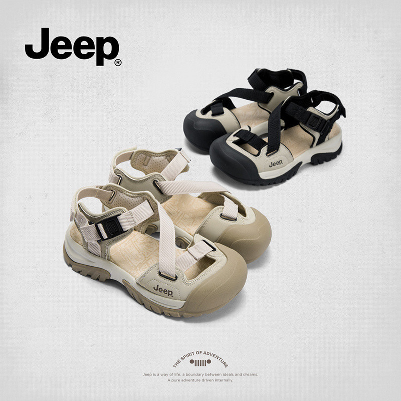 JEEP รองเท้าแตะสำหรับผู้หญิง 2025 แบบใหม่ ทรงแฟชันฤดูร้อน ใส่ง่ายสำหรับชายหาดและลำลอง เพิ่มความสูง