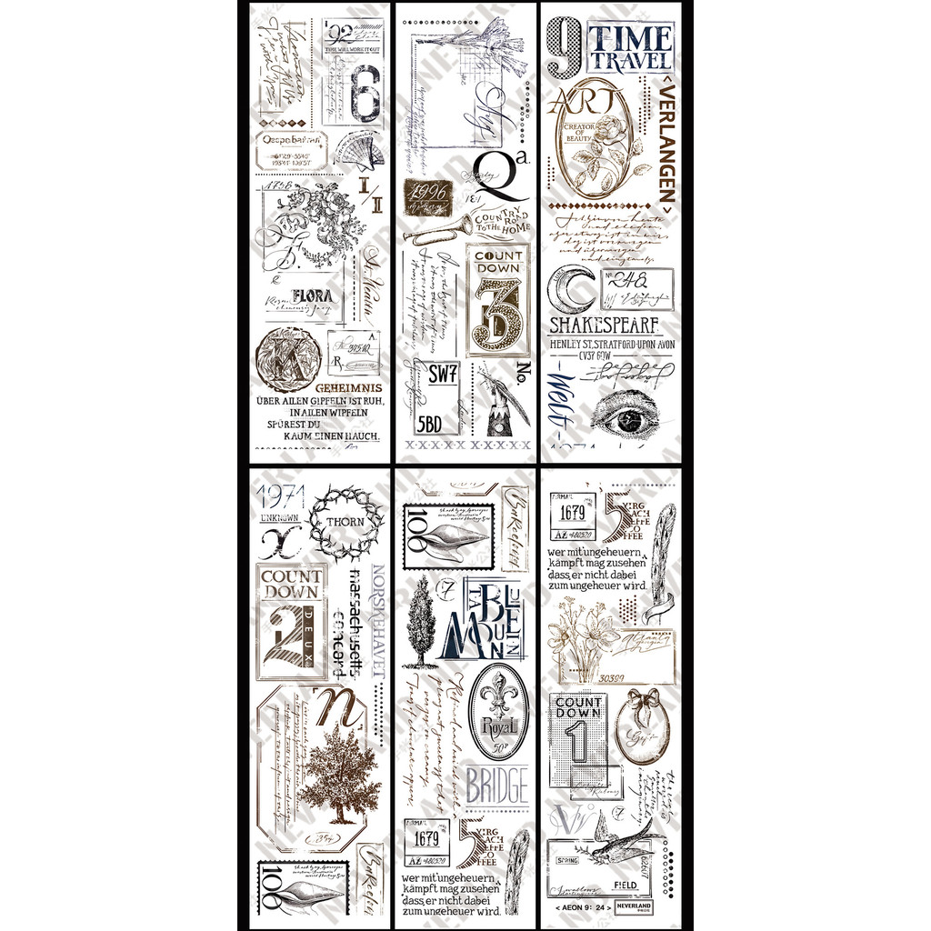 [Water Sub-Packing] 9: 24 AEON Text Label Hand PET NEVERLAND Tape Sub-Packing 100CM