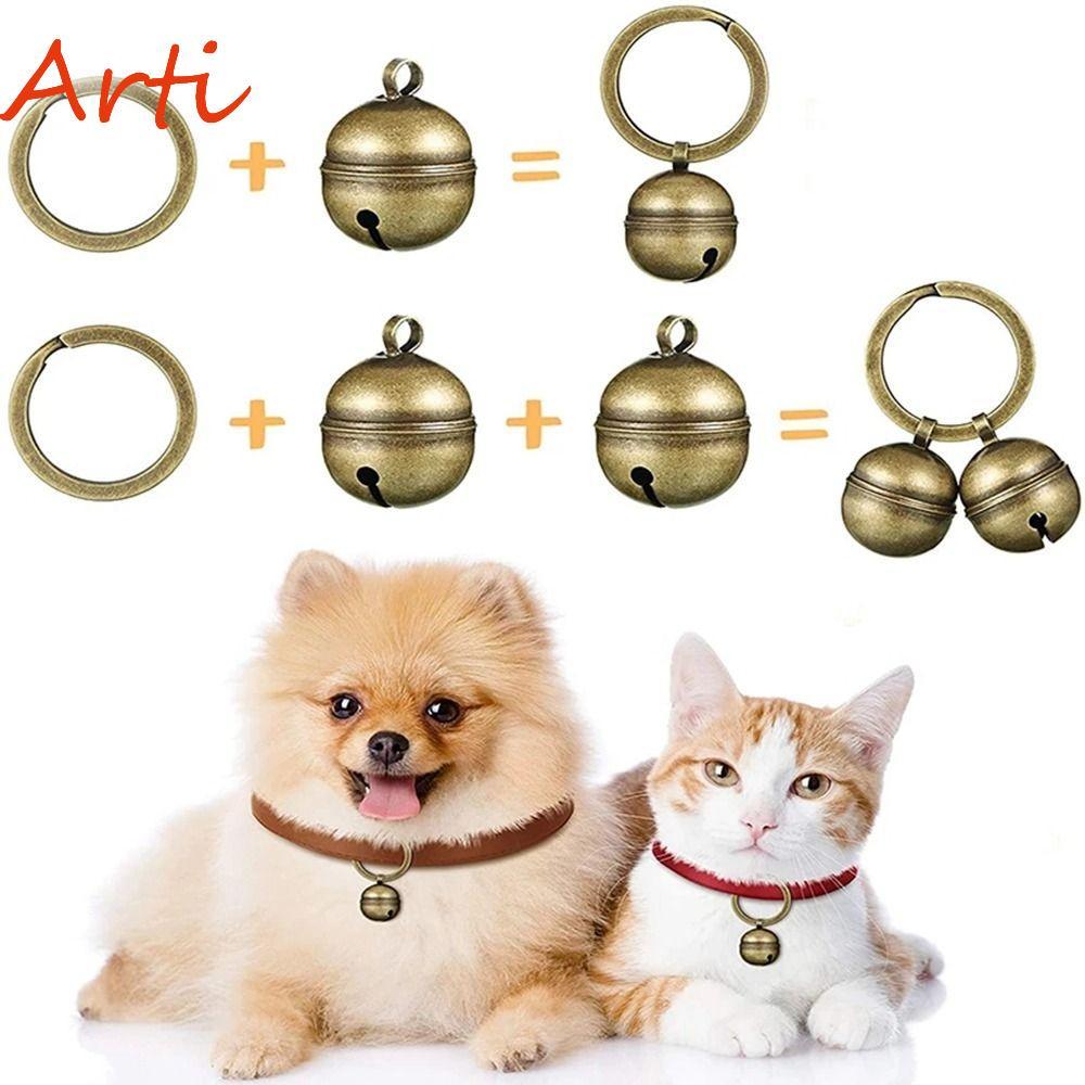 ARTI Jingling Bells หัตถกรรมขนาดเล็ก Bell แหวนแบนสัตว์เลี้ยง Tracker Key แหวนสัตว์เลี้ยงสําหรับต้นคริสต์มาส DIY Key แหวน
