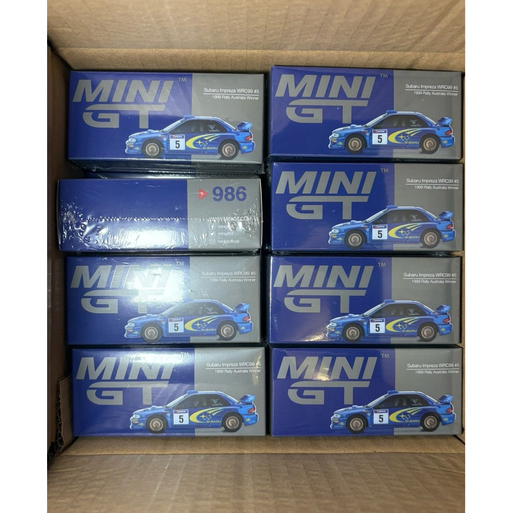 MINIGT เบอร์ 986 Subaru Subaru Champion Car Impreza WRC99 1999 Rally Australia Winner #5 Australia E