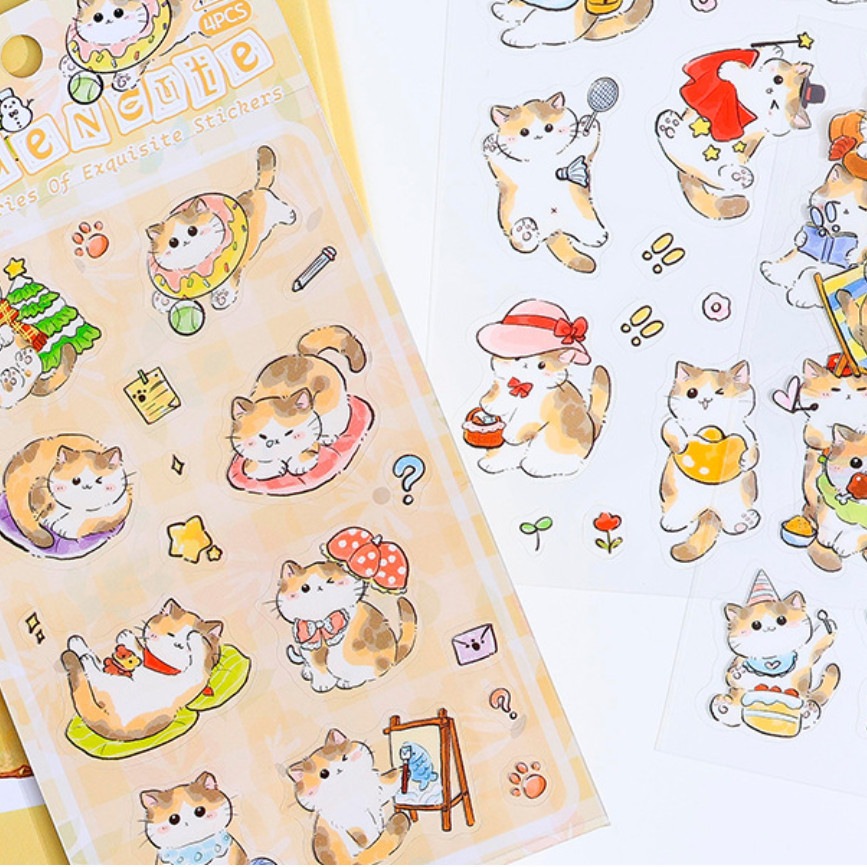 4 ชิ้นสติกเกอร์แมวน่ารักการ์ตูนสร้างสรรค์สติกเกอร์เด็กวัสดุทําด้วยมือ ทําเอง สติกเกอร์บ้านทุกวันบัญชีมือตกแต่งไดอารี่สติกเกอ ราคา ถูกที่สุด ดีลบีเคเค แกลเลอรีภาพที่ 5