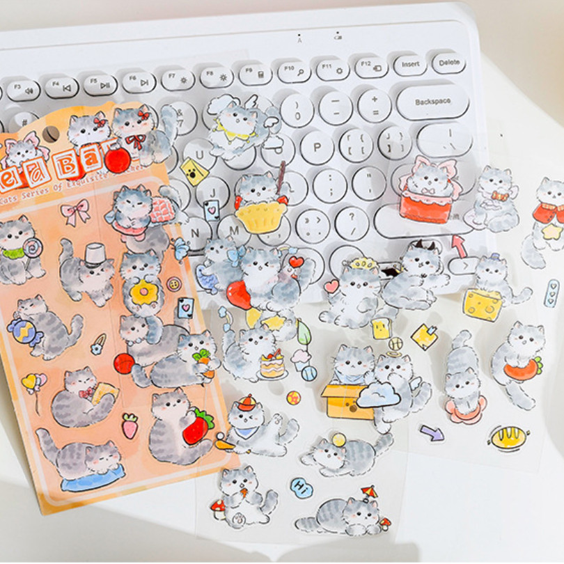 4 ชิ้นสติกเกอร์แมวน่ารักการ์ตูนสร้างสรรค์สติกเกอร์เด็กวัสดุทําด้วยมือ ทําเอง สติกเกอร์บ้านทุกวันบัญชีมือตกแต่งไดอารี่สติกเกอ ราคา ถูกที่สุด ดีลบีเคเค แกลเลอรีภาพที่ 6