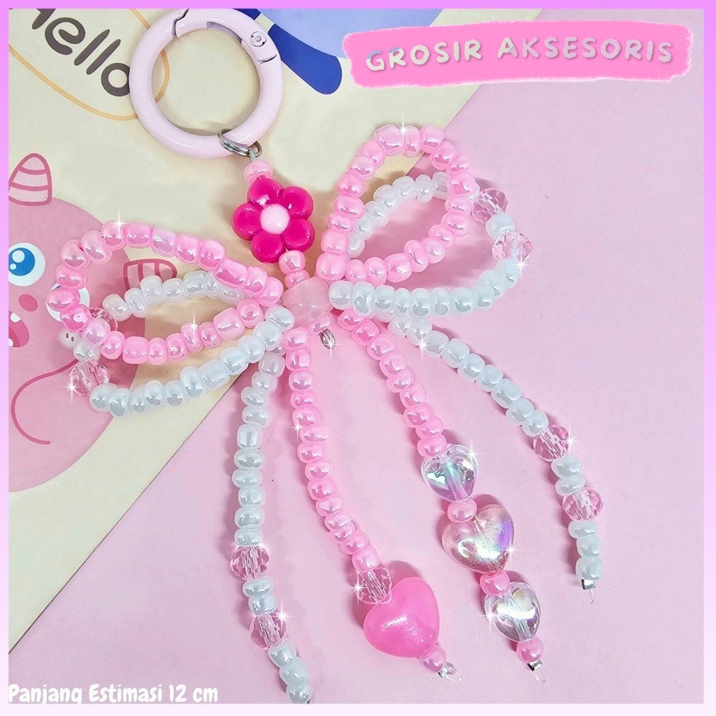GANTUNGAN Bag Charm พวงกุญแจริบบิ้น Coquette - GK002