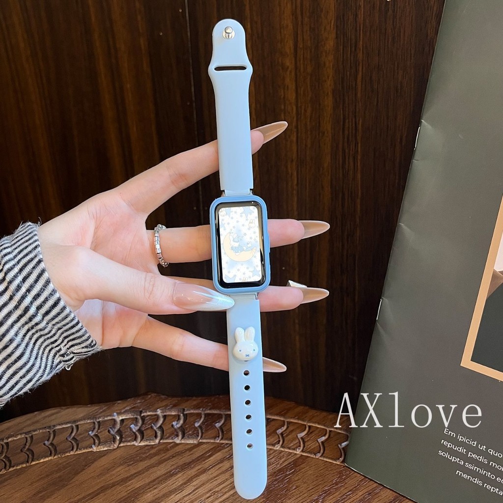 สายรัดซิลิโคนสําหรับ Huawei Band 10 9 8 7 6 อุปกรณ์เสริมสร้อยข้อมือกีฬาสําหรับ Huawei Watch Fit 3 4/4pro สายรัดข้อมือ - รูปที่ 6