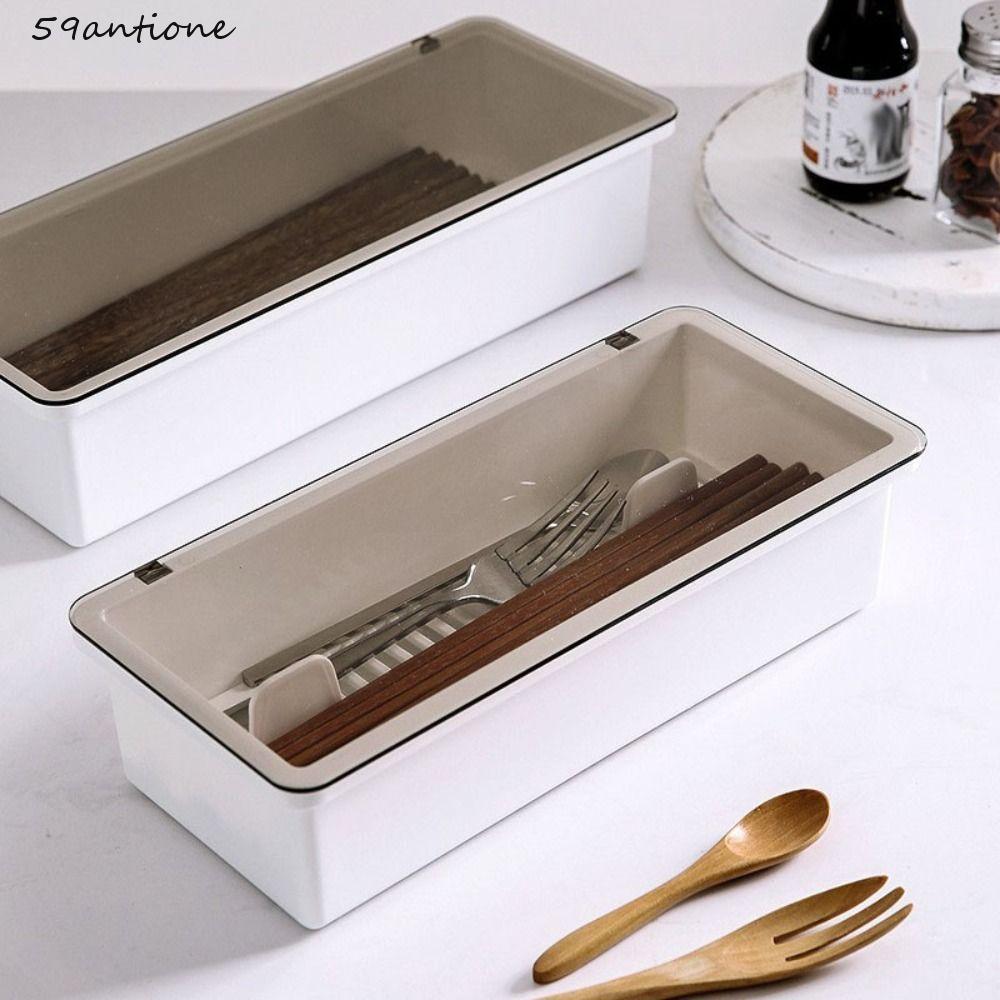 ANTIONE Utensils Drawer Organizer, กล่องตะเกียบระบายน้ํา