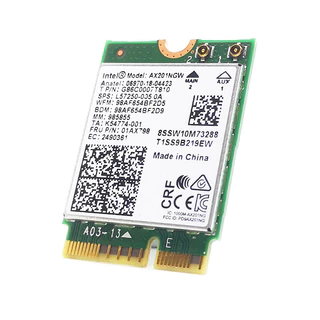 การ์ด Wifi 6 - AX201NGW CNVio2 อินเทอร์เฟซโปรโตคอล Bluetooth 5.1 3000Mbps Dual Band 2.4Ghz/5Ghz 574Mbps 2400Mbps