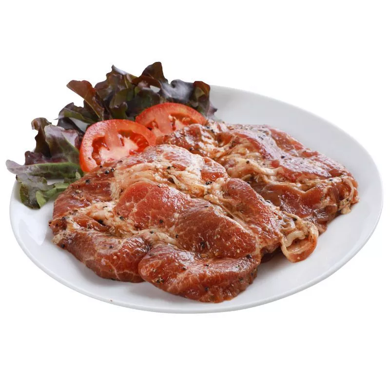 สันคอหมูสเต็กหมักพริกไทยดำ Marinated Pork Collar Steak with Black Pepper [หมายเลขบาร์โค้ด 0219492000003 ]