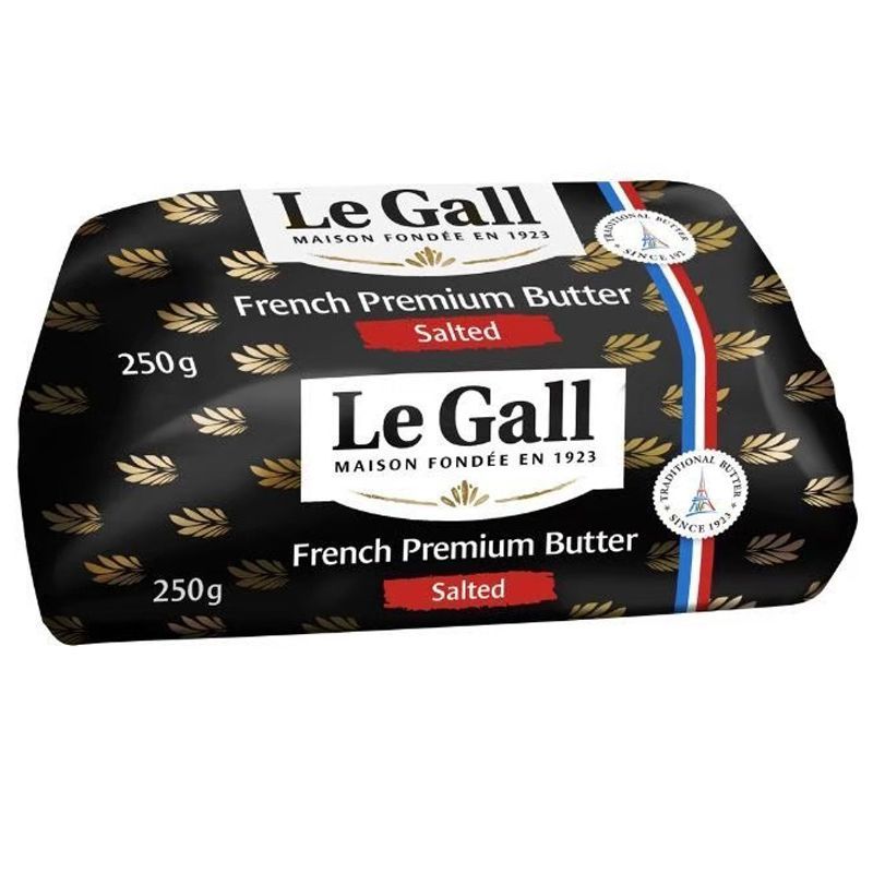 เลอแกลเนยสไลท์ลีบริตทานีชนิดเค็ม 250กรัม Le Gall Slightly Salted Brittany Butter 250g. [หมายเลขบาร์โค้ด 3274932102508 ]