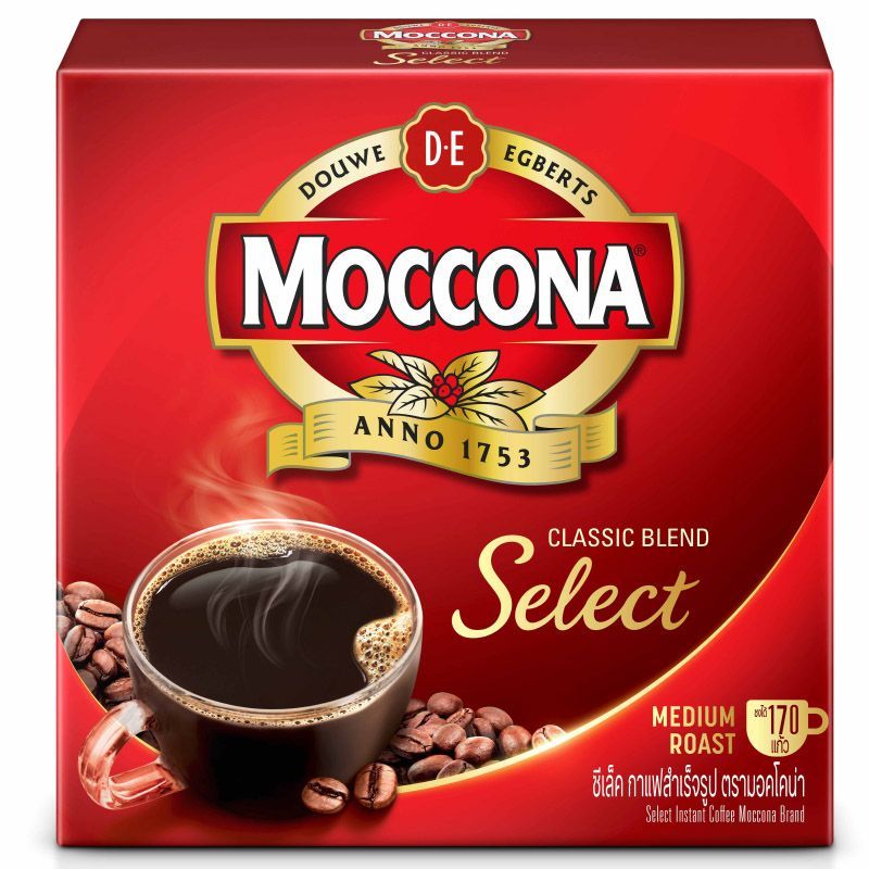 มอคโคน่าซีเลคกาแฟสำเร็จรูปกล่อง 340กรัม Moccona Select Instant Coffee Box 340g. [หมายเลขบาร์โค้ด 8851753095001 ]