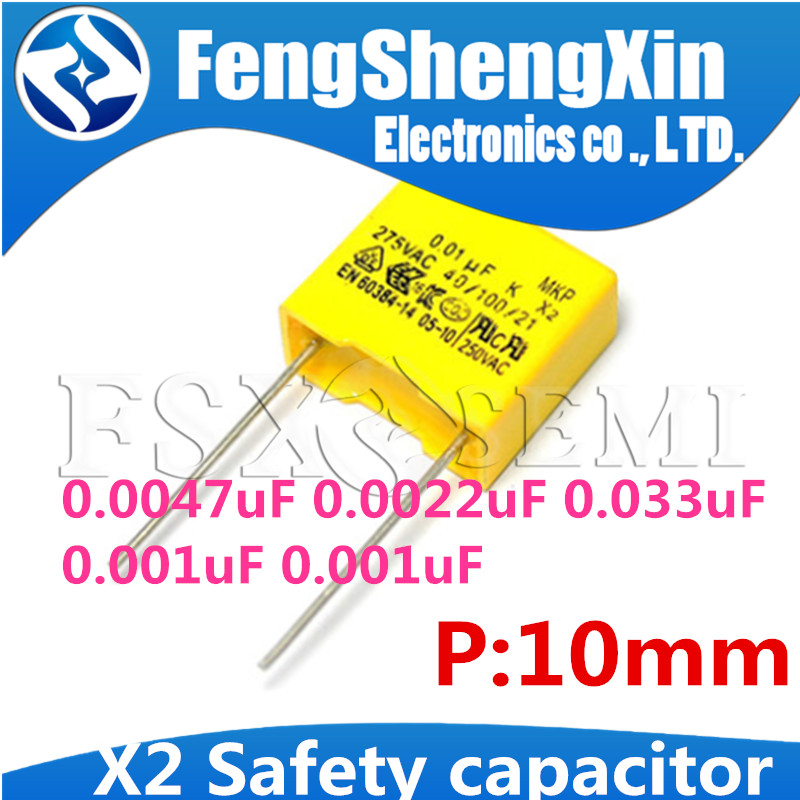 10pcs X2 ตัวเก็บประจุ 275VAC 10 มม.0.0047uF 4.7nF 4700pF 472 0.0047uF 4.7nF 4700pF 472 0.03uF 33nF 0