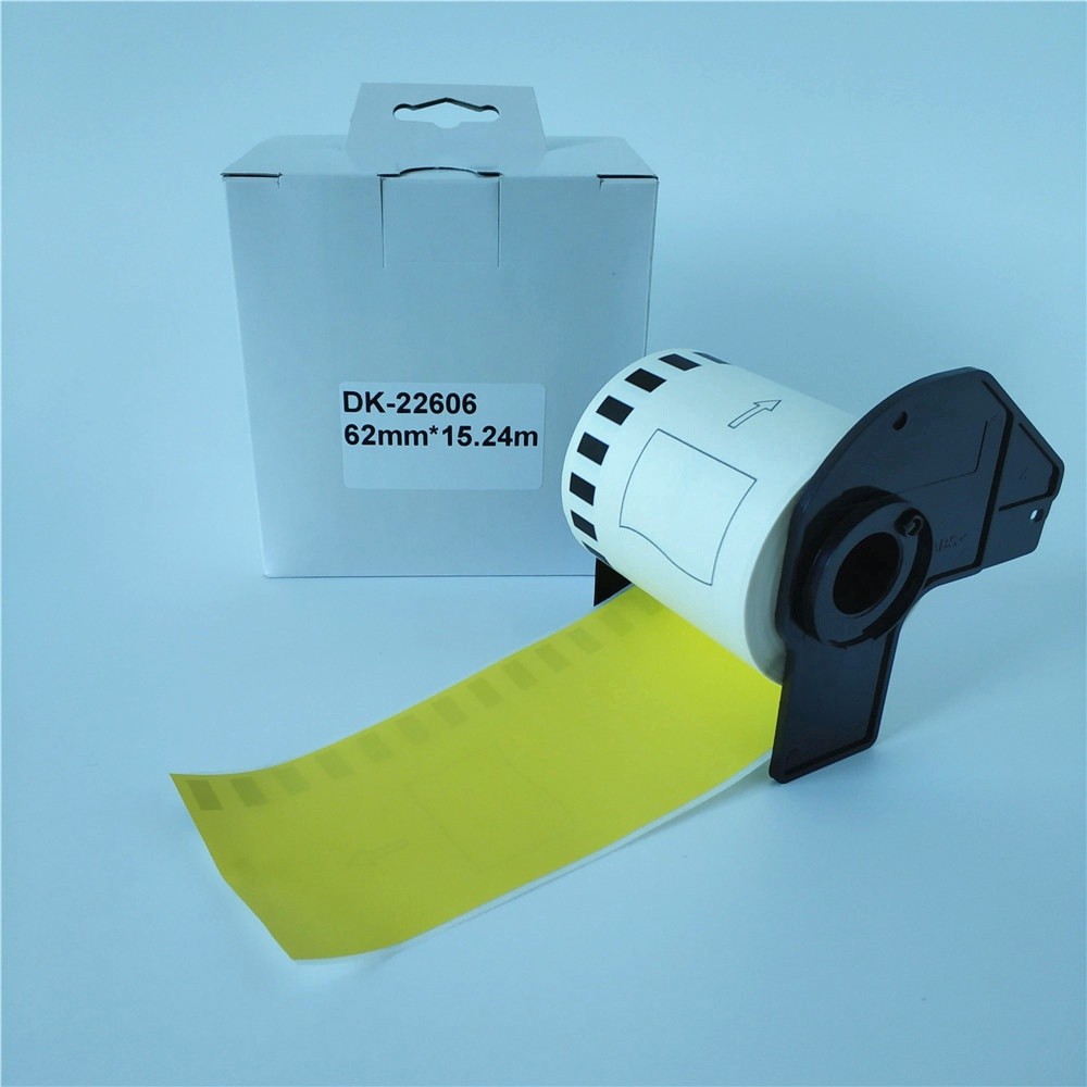 4 x Rolls Yellow Brother ป้ายที่รองรับ DK 22606 ป้ายสําหรับ QL-800 810W 820NWB 1050 1100NWB