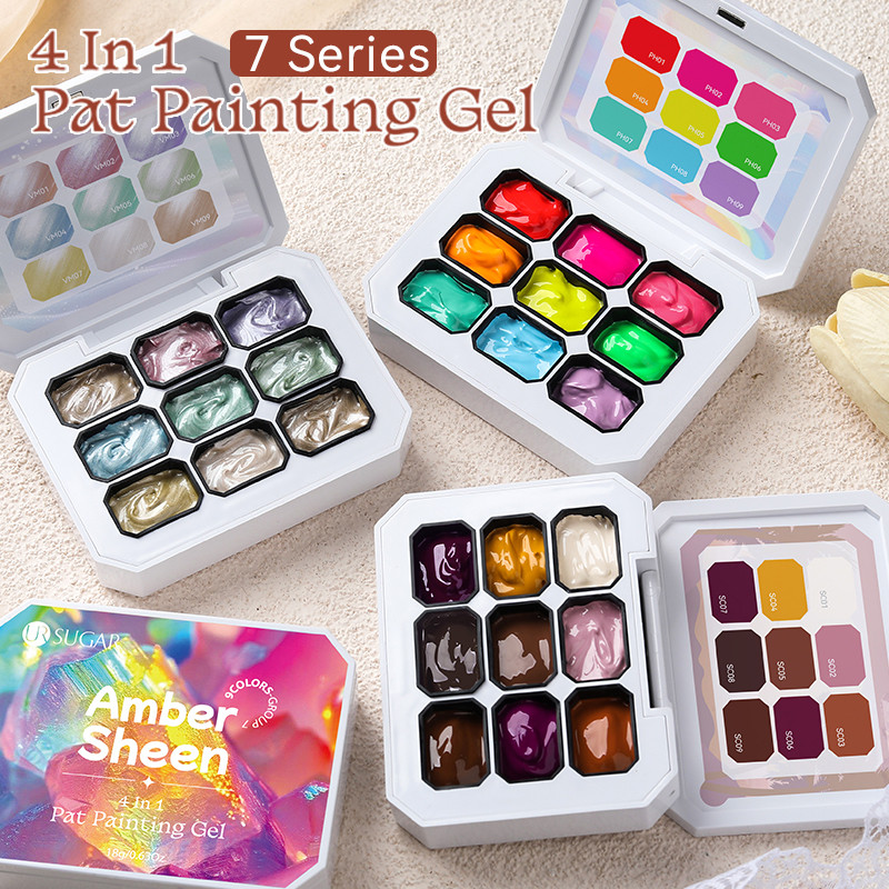 【Local】UR SUGAR Amber Sheen Pat สีเจลฤดูใบไม้ผลิฤดูร้อน Jelly Gradient GEL Blush Blooming วาดลายดอกไม้