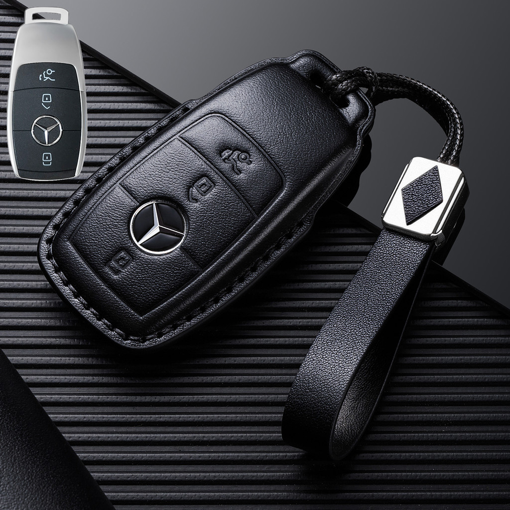 Benz GLB220 เคสกุญแจหนังแท้ GLB200 เฉพาะ EQB350 กุญแจรถ EQB35AMG ป้องกันหัวเข็มขัดกรณี