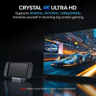 Gulikit Dock สําหรับสวิตช์ 1/2, 4K 60Hz HDMI Docking Station พร้อม PD 100W Fast Charging, Enhanced Cooling สําหรับ Nintendo Switch 2