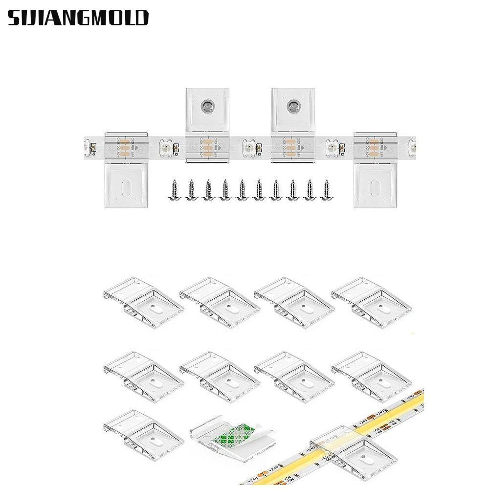 SIJIANGMOLD คลิปพร้อมสกรู, สายไฟหัวเข็มขัด FCOB COB SK6812 RGBW 10 มม.PCB LED Light Strip Clip, Ligh