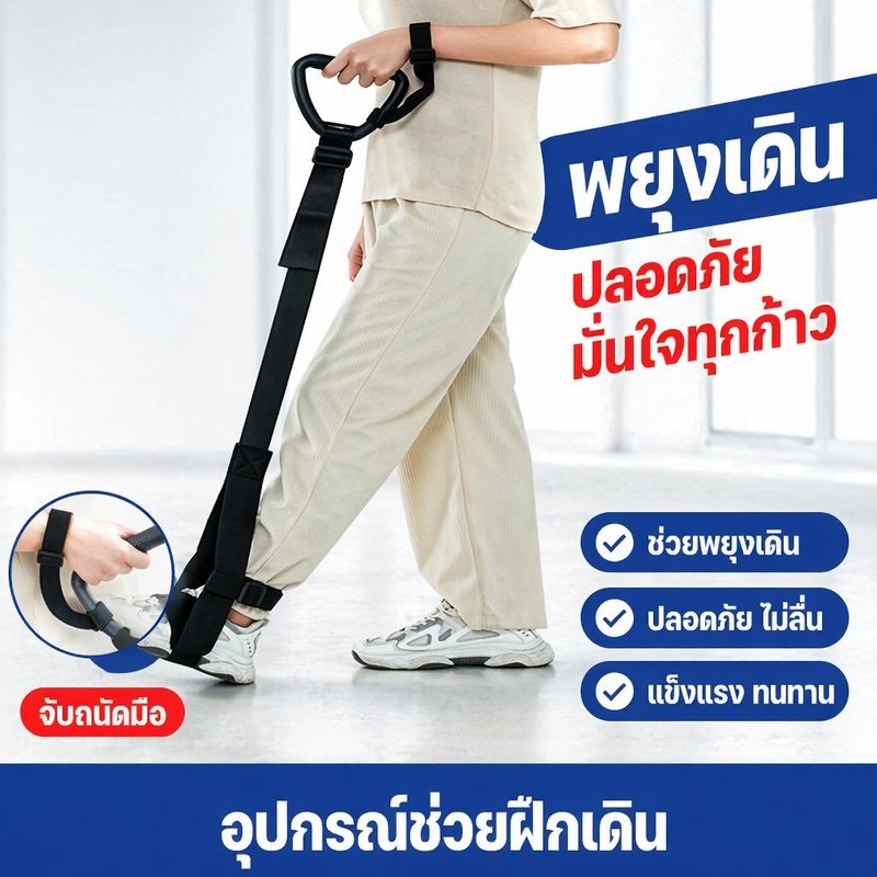 วอล์คเกอร์ฟื้นฟูสมรรถภาพผู้สูงอายุ อุปกรณ์ช่วยเดิน ยกขา ฝึกเดิน กันลื่น ปรับความสูง ฟื้นฟูกล้ามเนื้อ
