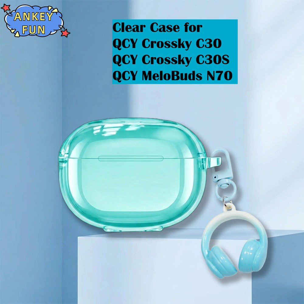 Compatible with QCY MeloBuds N70 Bluetooth Earphones Gradient Clear Protective Case QCY Crossky C30S