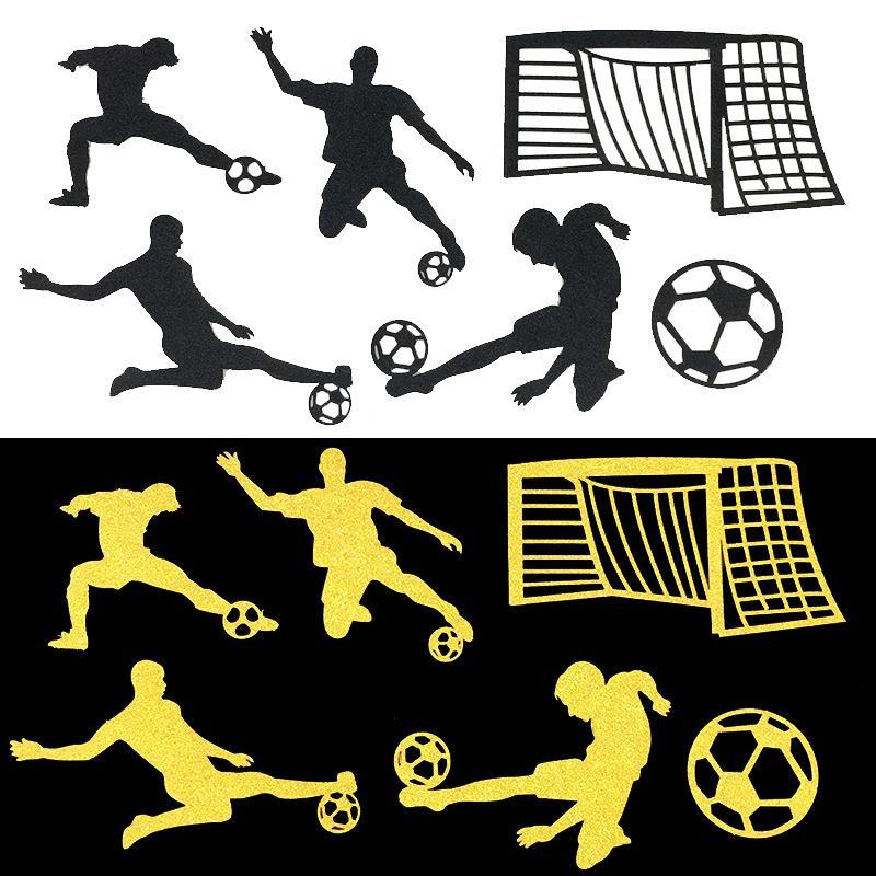 World Cup Football Decorative Plug-In Playing Football Character Goal Birthday Cake Decorative Card 