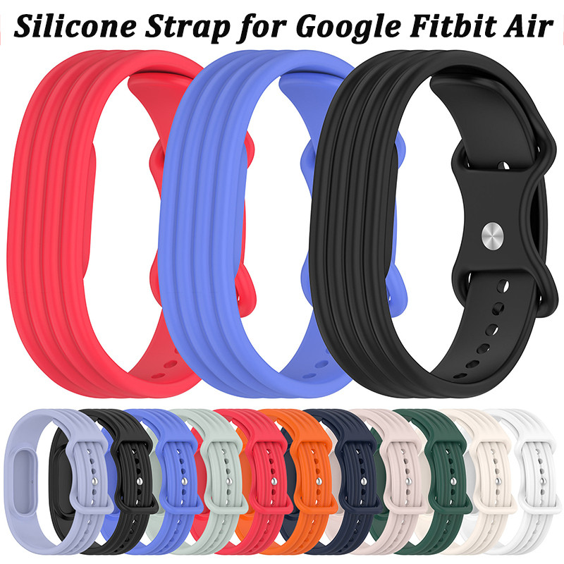 นุ่มกีฬาสายรัดซิลิโคนสําหรับ Google Fitbit Air ยาง Band Fitness Tracker Breathable เข็มขัดกันน้ําสร้อยข้อมือเปลี่ยนสายรัดข้อมืออุปกรณ์เสริม