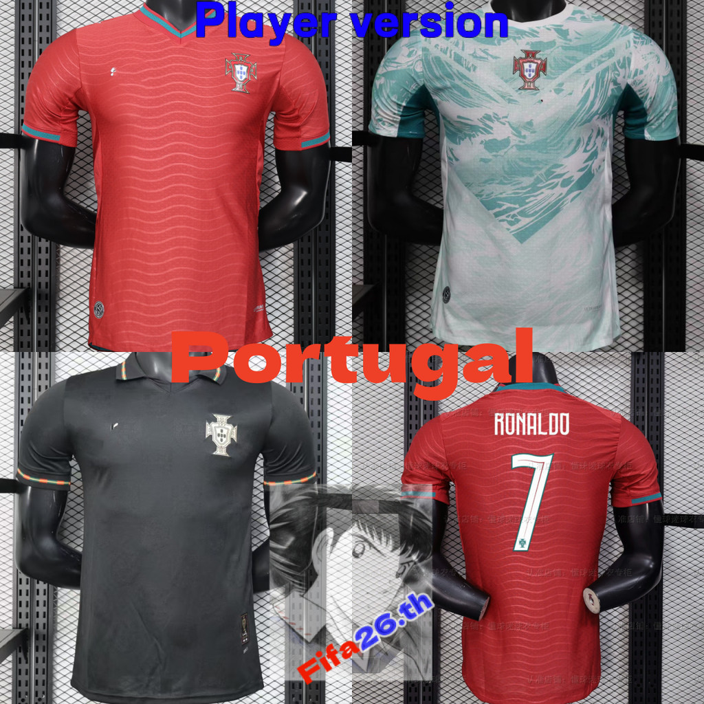 Player Style Portugal World Cup Football Kit Soccer Jersey   ชุดฟุตบอลทีมชาติโปรตุเกสสไตล์ผู้เล่น ฟุตบอลโลก