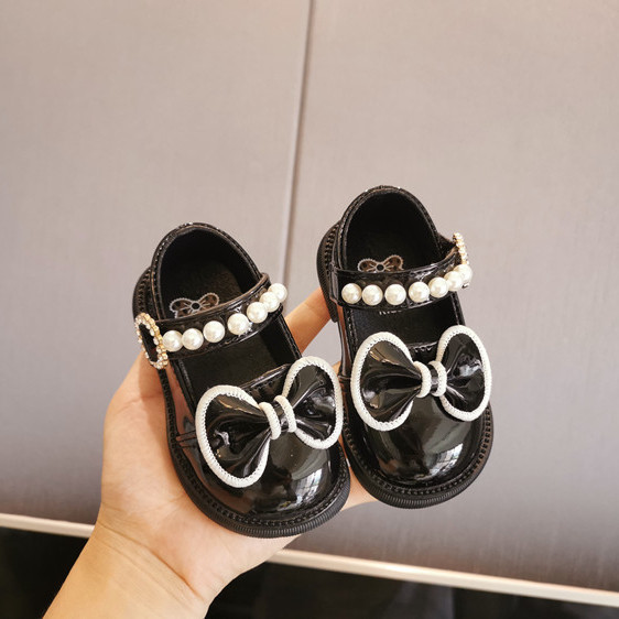 Girls Flats PU Leather Casual Shoes Bow Knot Mary Jane Princess Shoe