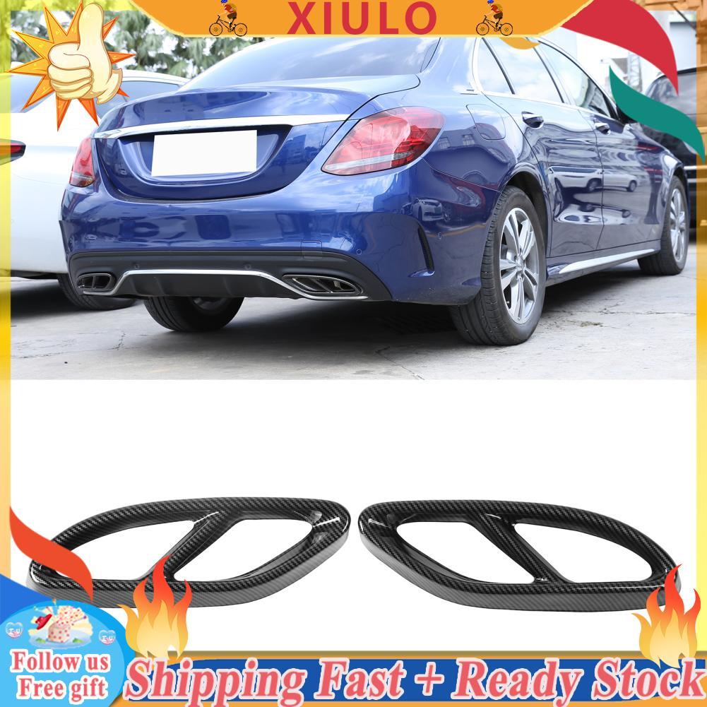 Xiulo Xiulo 2 ชิ้นรถท่อคอท่อไอเสียเอาต์พุตกรอบหางฝาครอบเปลี่ยนสำหรับ Mercedes Benz E Class W213 2014