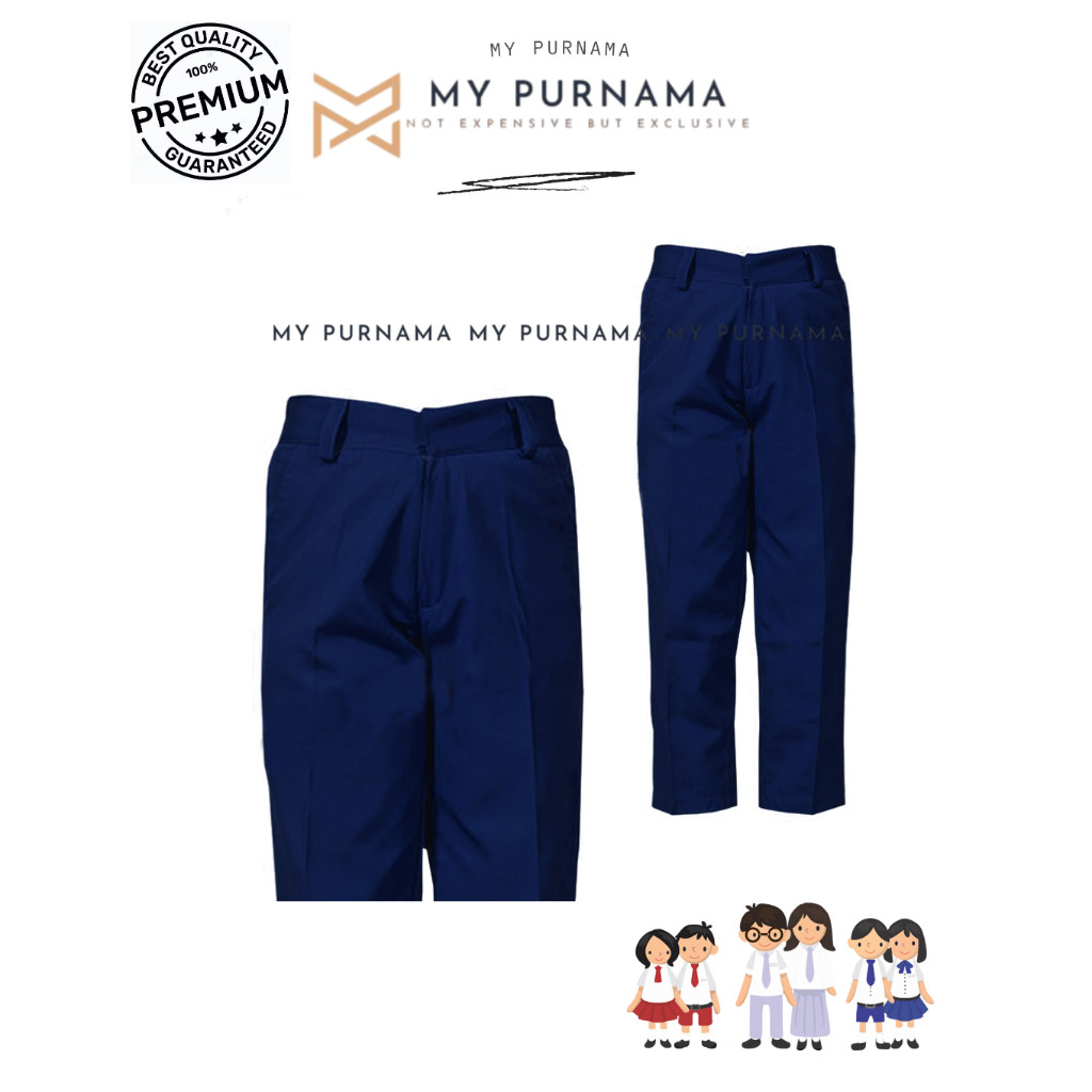 SCHOOL UNIFORM PANTS สําหรับ JUNIOR HIGH SCHOOL, High SCHOOL, VOCATIONAL SCHOOL, LONG BLUE