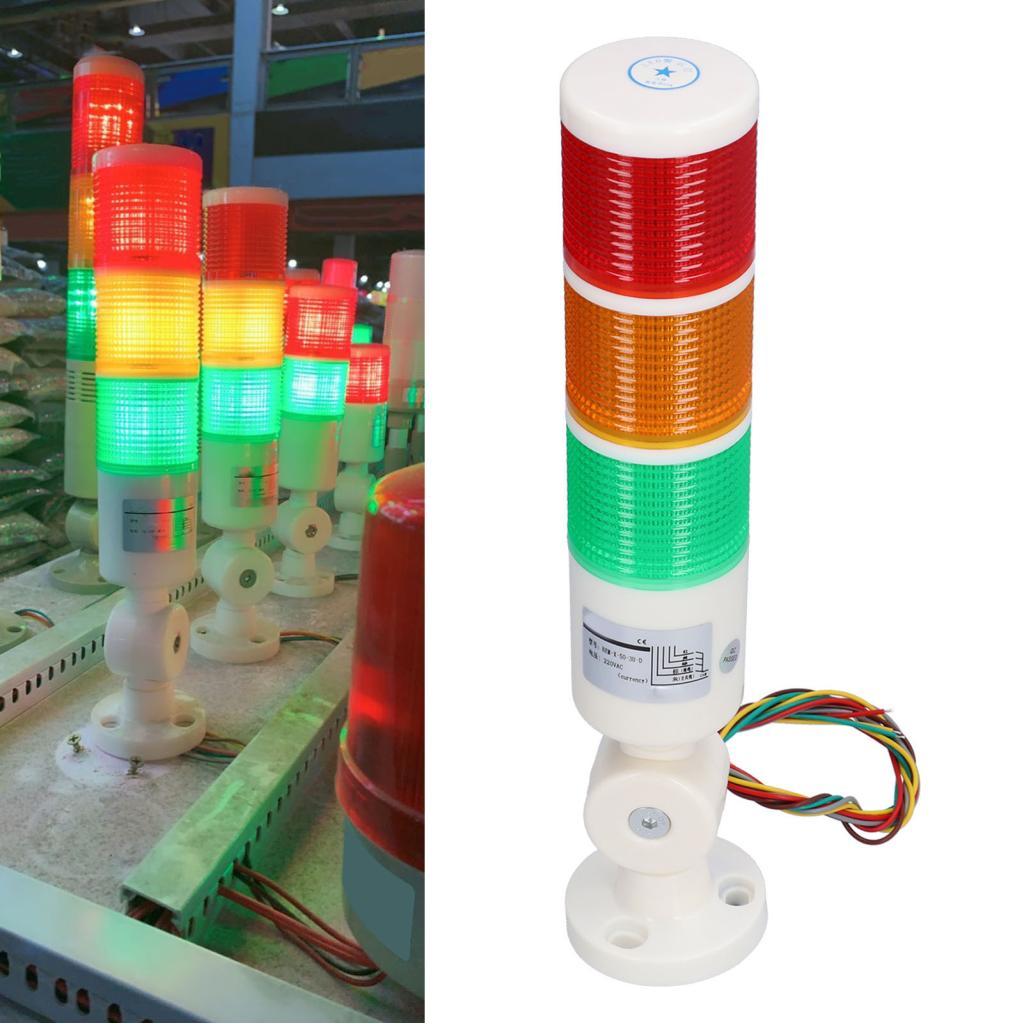 Vivivins BERM Signal Tower เสมอ Bright 3 สีไฟ LED พับอุปกรณ์เตือนพร้อม Buzzer AC220V