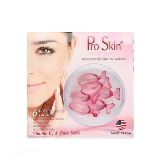 Pro Skin แคปซูลวิตามิน สกัดจากเมล็ดองุ่น 6 ชิ้น ช่วยลดริ้วรอย ฝ้า กระ และจุดด่างดำ กระตุ้นการสร้างคอลลาเจน สมูทอี