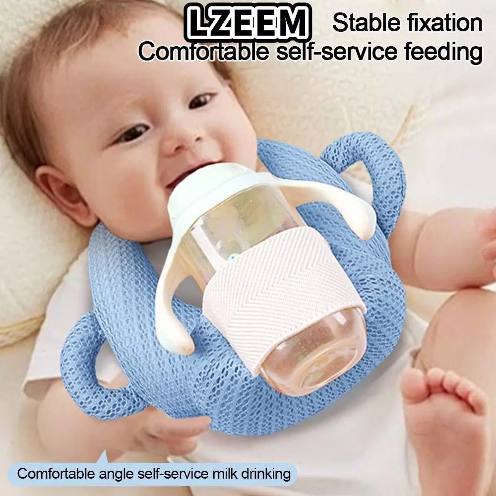 Lzem ที่ใส่ขวดนมเด็ก,หมอนป้อนอาหารเด็กแบบปรับได้สบาย,แบบพกพาปลอดสารพิษนุ่มแฮนด์ฟรีให้อาหารสนับสนุนหมอนสําหรับทารก