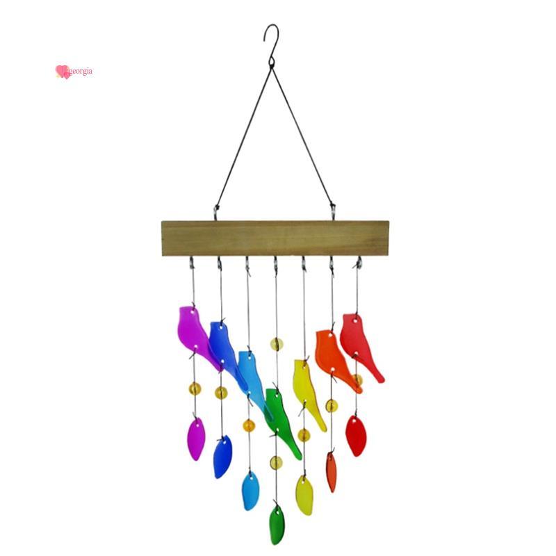 georg33Handwork Crystal Glass & Driftwood Chimes, Sandbladinged Glass และ Wood Handcrafted Wind Chim