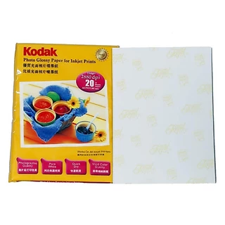 กระดาษโฟโต้ โกดัก ฟูจิ ผิวมัน A4 235 แกรม แพค 20 แผ่น Kodak Fuji Photo Inkjet Glossy Paper A4 235G 20 sheets