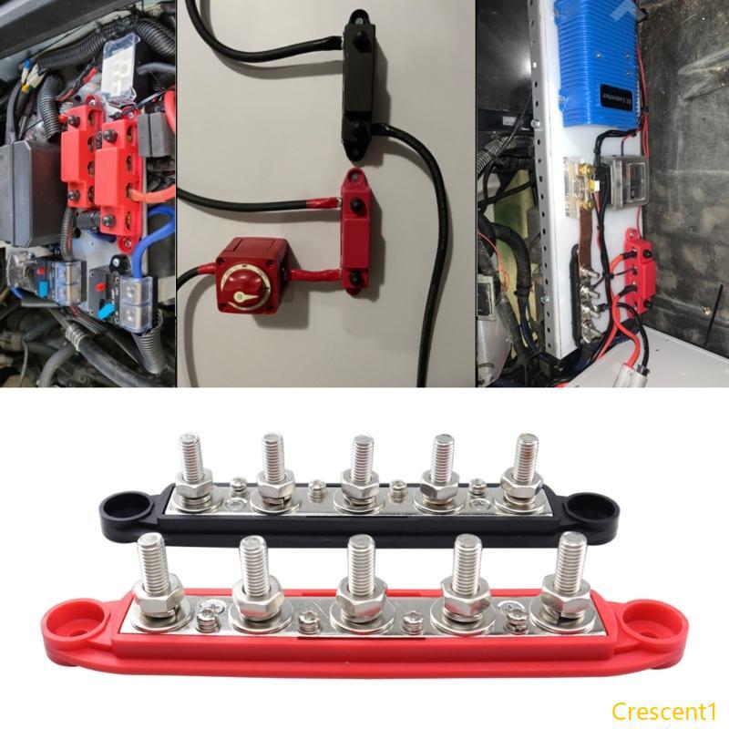 Crescent1 5 Way Bus Bar Terminal Block 300A 48V Power Distribution Block สําหรับเรือรถบรรทุก