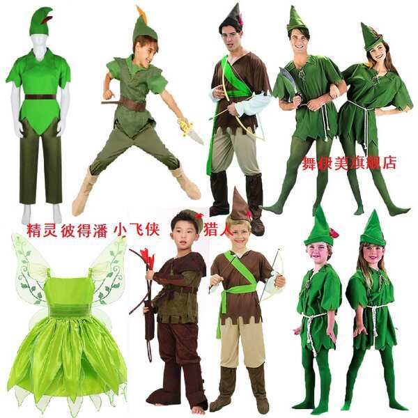 เด็ก Robin Hood Elf Tinkerbell ชุดเจ้าหญิงเครื่องแต่งกายประสิทธิภาพ Peter Pan Peter Pan