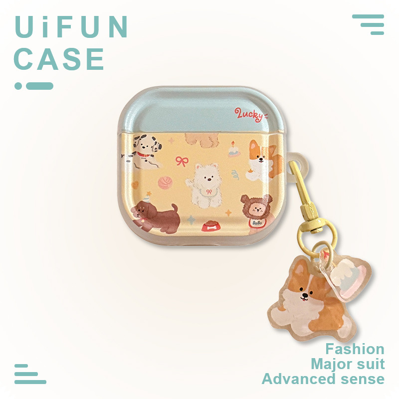 Kawaii West Highland White Terrier Spotted สุนัขเค้กวันเกิด Corgi จี้หูฟังสําหรับ Airpods Pro Pro2 Pro3 Air Pods 1 2 3 4 Anti-drop IMD หูฟัง