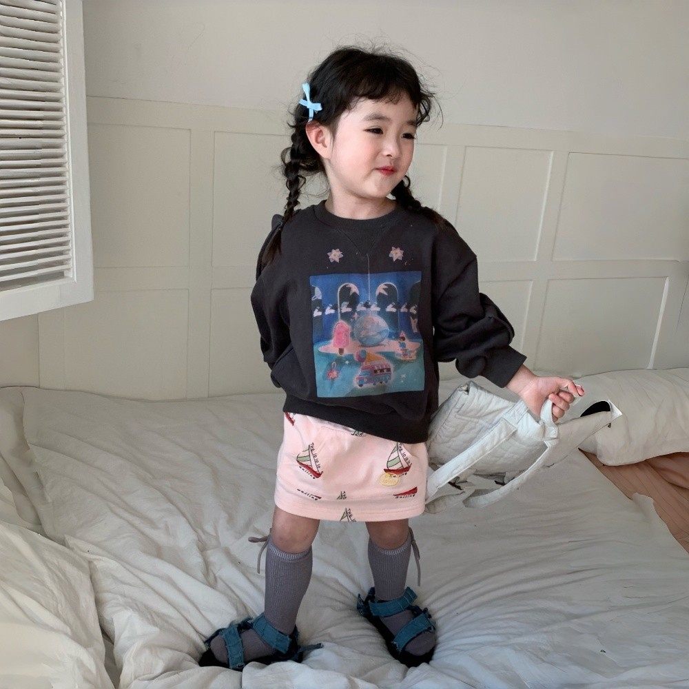 [พร้อมส่ง] Theioioio เสื้อสเวตเตอร์เด็ก เสื้อแขนยาว ผ้าคอตตอนพรีเมี่ยม 100% เนื้อนุ่ม ลายกระต่ายสวนส