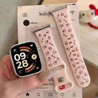 สายนาฬิกา Redmi watch 4 5 6 สายซิลิโคนนุ่ม รูปแบบกรงเล็บสุนัข Xiaomi Band 10 9 8 Pro สายนาฬิกาทดแทนระบายอากาศ