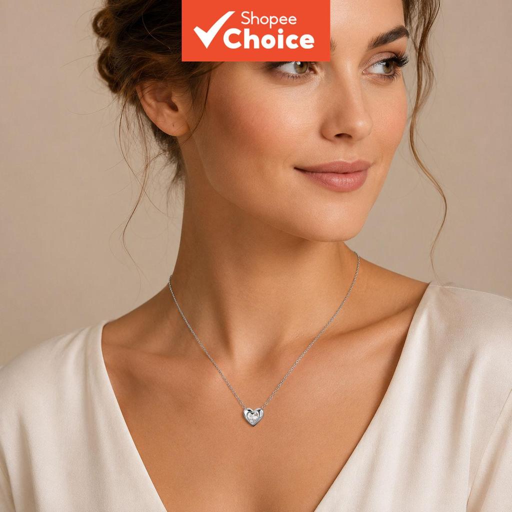 ผู้หญิง Dainty Heart Zirconia สร้อยคอโชคเกอร์