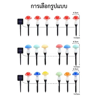 ไฟเห็ดพลังงานแสงอาทิตย์ 8/12/20หัว ไฟเห็ดเรืองแสงพลังงานแสงอาทิตย์ Stake ตกแต่งสวน พลังงานแสงอาทิตย์เห็ดแสงสต COD