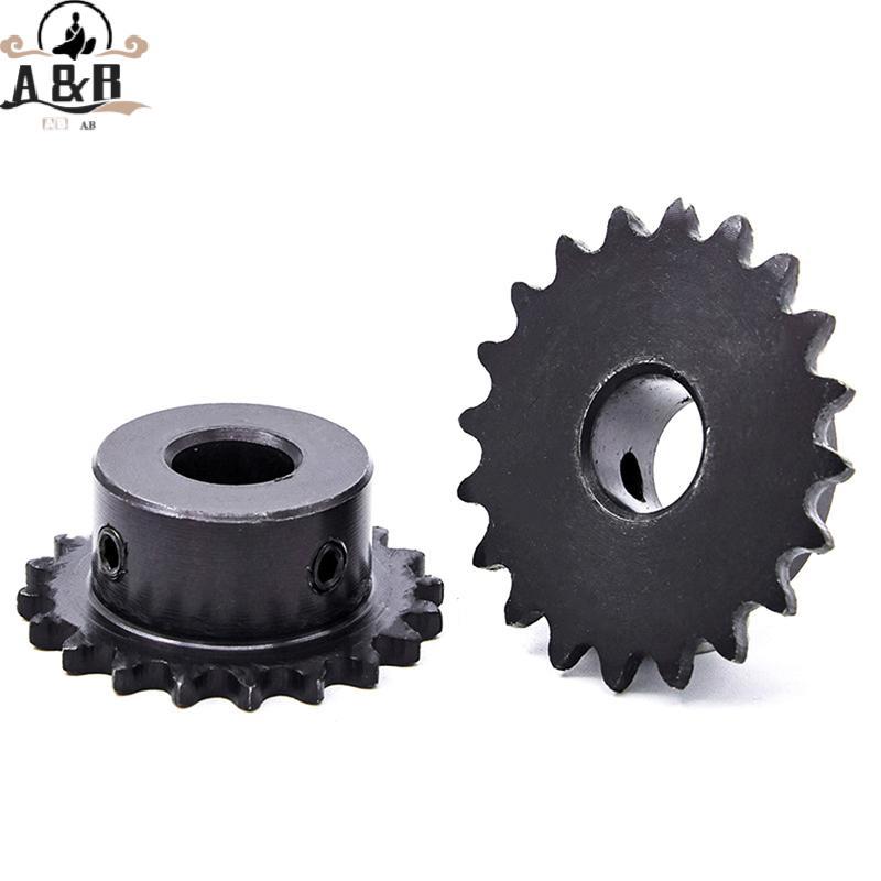 [A&B] 04C Chain Gear 45 Steel 10 Tooth Industrial Sproet Wheel With Top Wire Bore 5MM 6MM 8MM 10MM {