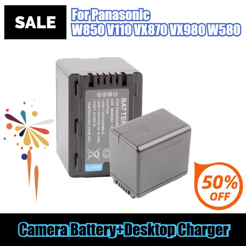 3.6V 3900mAh VW-VBT380 แบตเตอรี่กล้องสําหรับ Panasonic W850 V110 VX870 VX980 W580