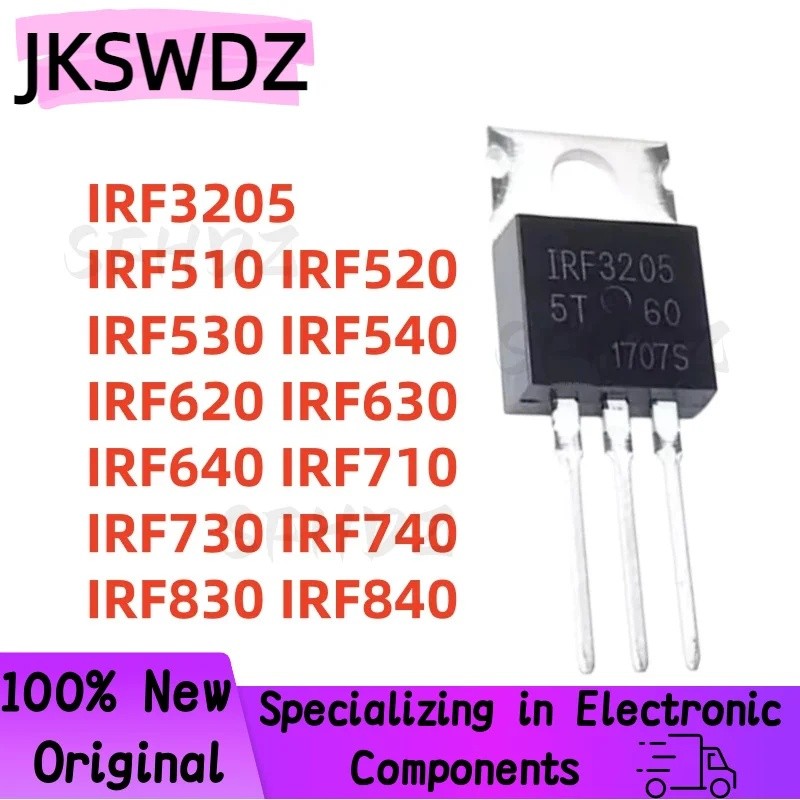 5PCS IRF3205 IRF510 IRF520 IRF530 IRF540 TO220 IRF620 IRF630 IRF640 IRF710 IRF730 IRF740 IRF830 IRF8