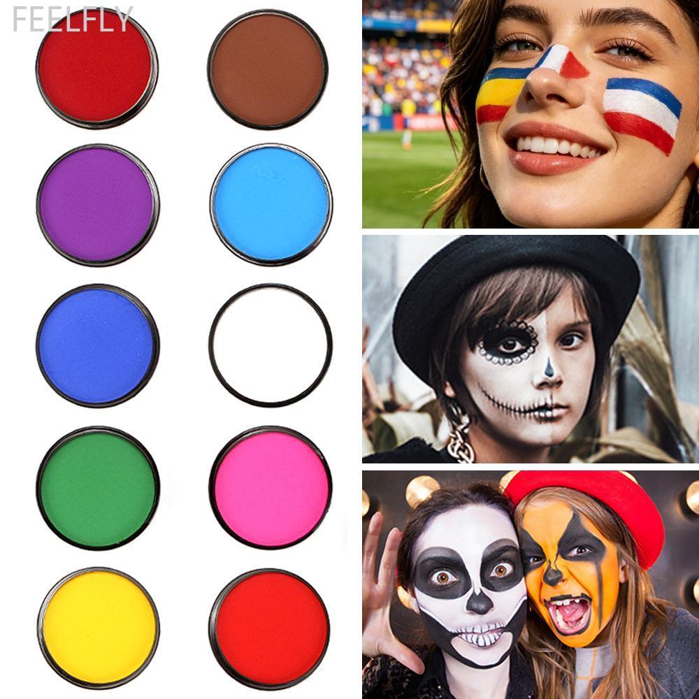 FEELFLY 30g Face Body Paint ที่ละลายน้ําได้ Pigment ครีมฮาโลวีนแต่งหน้าคอสเพลย์อุปกรณ์เวทีภาพวาดล้าง