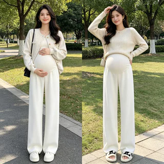 กางเกงขายาวขากว้างคนท้อง ใส่ทำงานสุภาพ