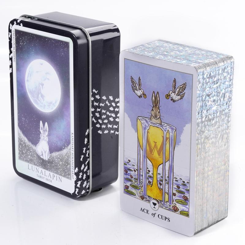 พร้อมสต็อก Lunalapin Rabbit Tarot (Tin Box) – 78-Card RWS Cute Bunny Deck by Thai Artist, English Mo