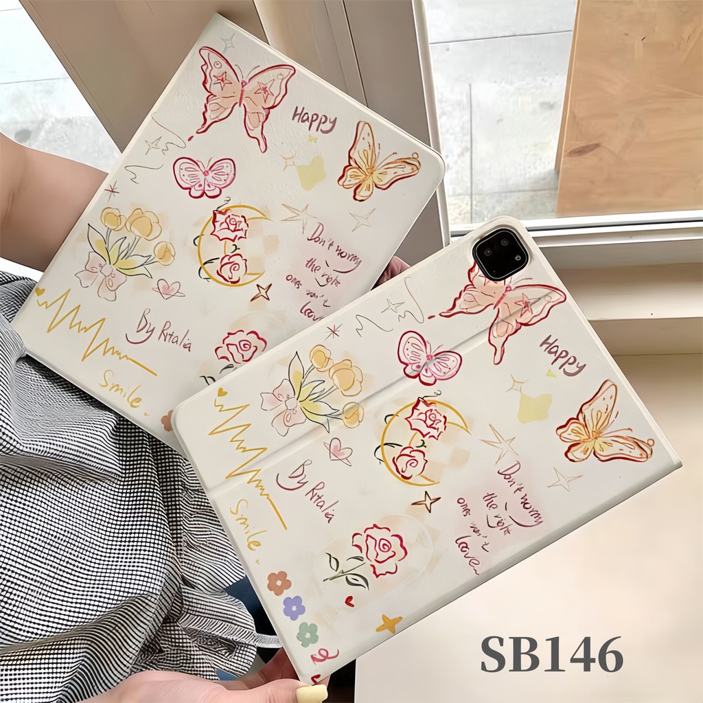 ผีเสื้อพิมพ์กรณีแท็บเล็ตสําหรับ Huawei MediaPad T5 Honor Pad 5 10.1 AGS2-W09 AGS2-W19 AGS2-L03 AGS2-