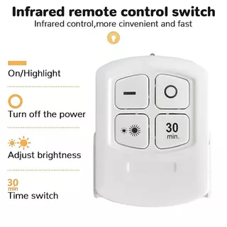 ✨New✨(แบบรีโมท) ไฟมินิ ไร้สาย LED แบบรีโมท หรี่แสงได้ สำหรับติดในตู้ ครัว ห้องน้ำ #A165