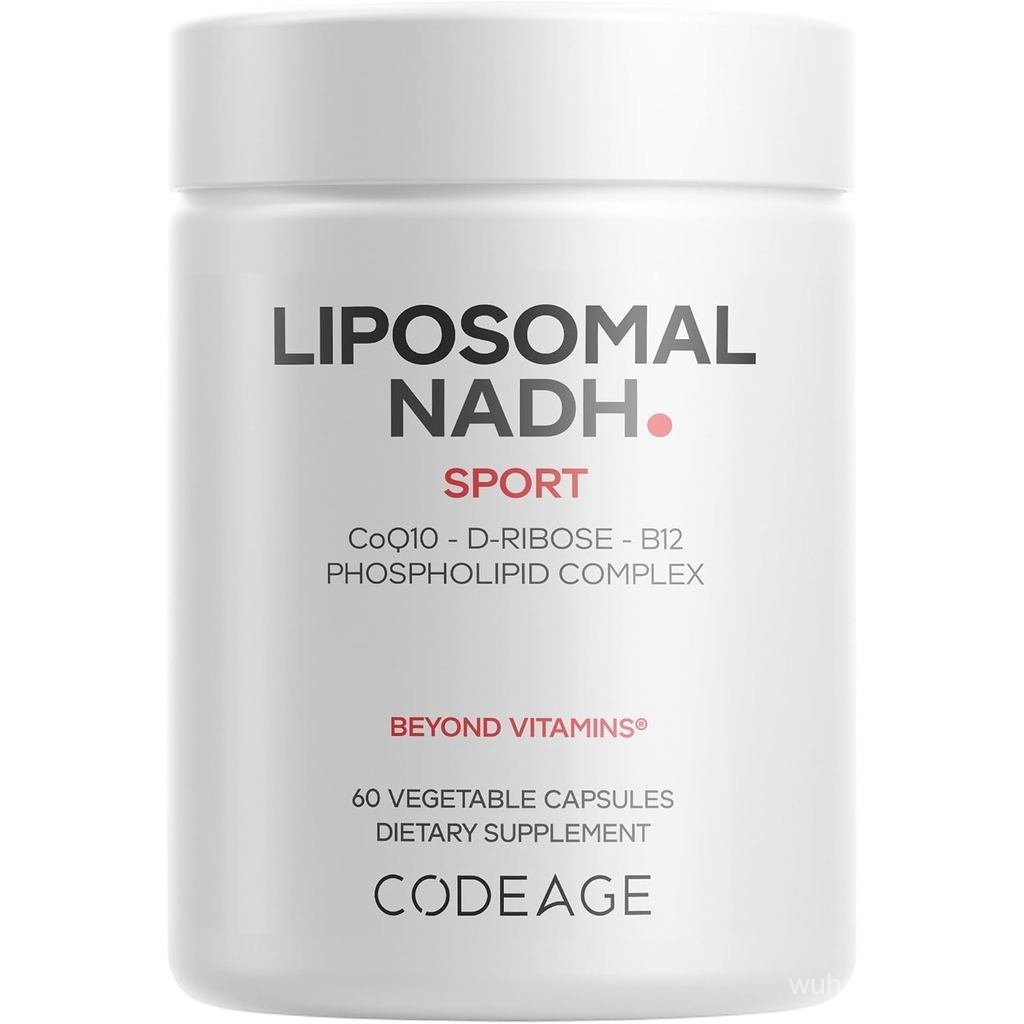 Codeage Liposomal NADH+ อาหารเสริม - NADH, วิตามิน B12, D-Ribose เช่น Bioenergy Ribeose, CoQ10-2 เดื